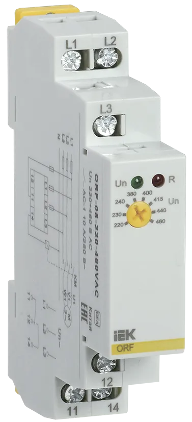 Реле контроля фаз ORF-08 трехфазное 220-460В AC IEK