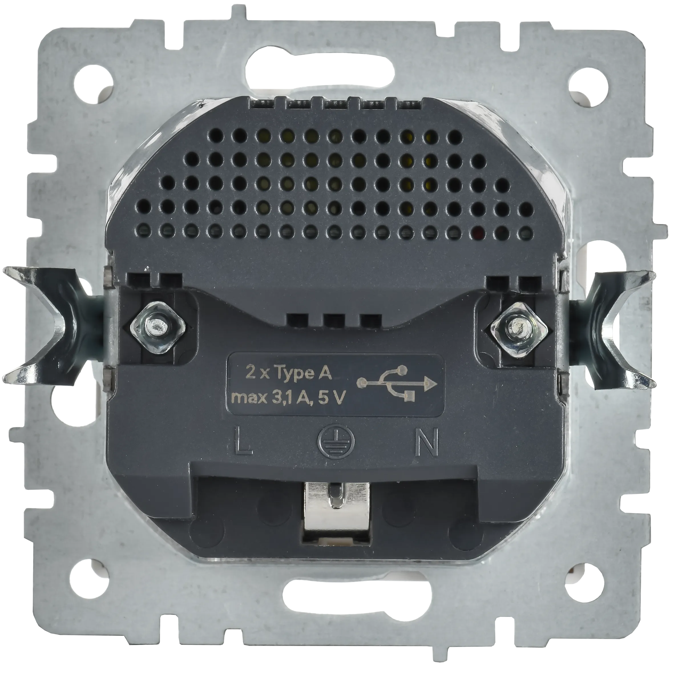 BRITE Розетка 1-местная с заземлением с защитными шторками 16А с USB A+A 5В 3,1А РЮш10-2-БрАБ арктический белый IEK - Фото 6