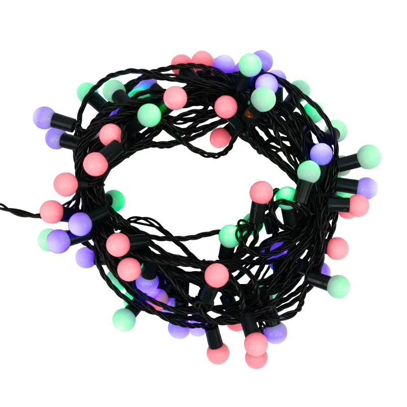 Гирлянда Мультишарики Ø17,5 мм, 10 м, 80 LED МУЛЬТИ, темно-зеленый ПВХ, IP65, динамика, 230В не соединяется NEON-NIGHT - Фото 2