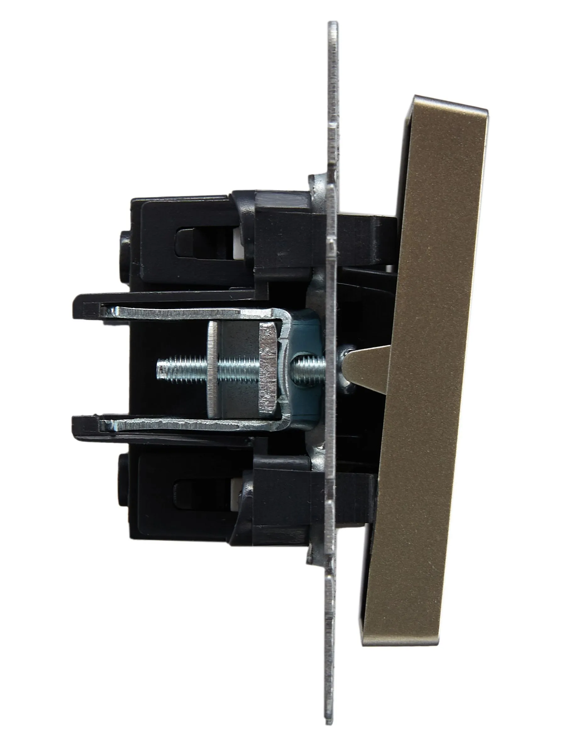 BRITE Выключатель 2-клавишный с индикацией 10А ВС10-2-1-БрШ шампань IEK - Фото 2