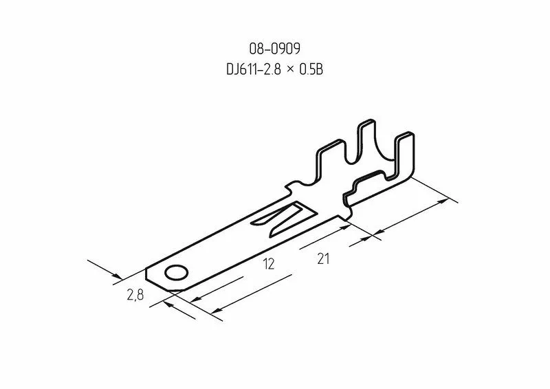 Клемма плоская штекер 2.8 мм 0.75-1.5 мм² (РП-п 1.5-(2.8)) REXANT - Фото 3