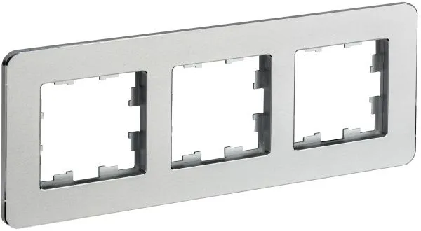 BRITE Рамка 3-местная РУ-3-1-Бр металл алюминий RE IEK BR-M32-M-01-K47