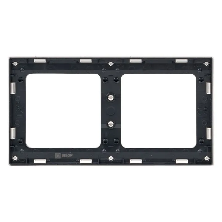 Стокгольм Рамка 2-местная белая с линией цвета черный EKF - Фото 2