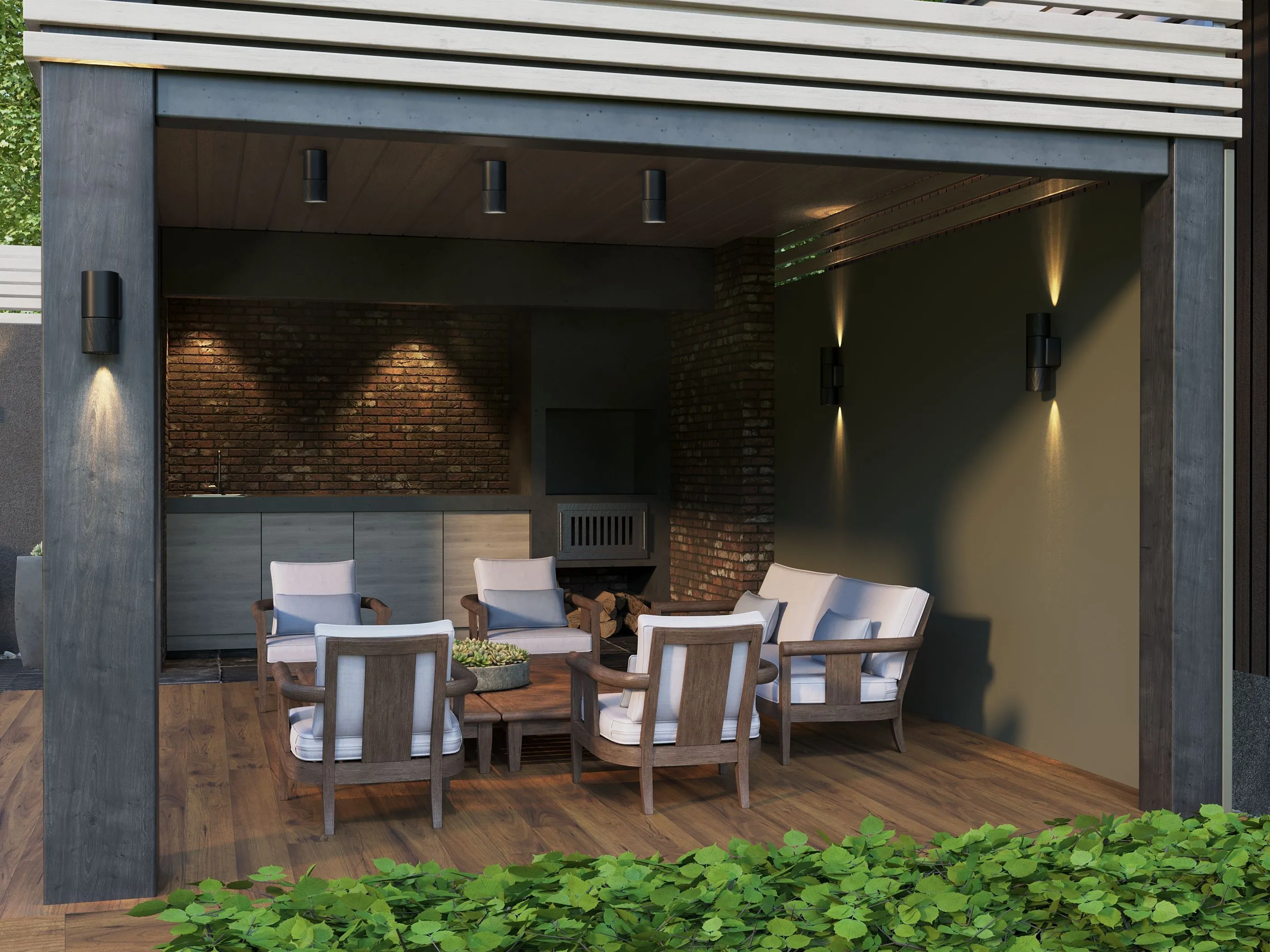 LIGHTING Светильник уличный 5110 потолочный под лампу GU10 IP65 черный IEK - Фото 3