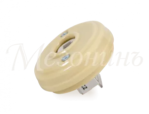 Розетка ретро фарфоровая компьютерная RJ45   (без подъемной рамки, D70x25), цвет - слоновая кость, к GE70341-02k