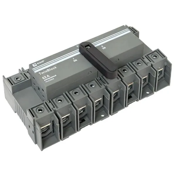 Рубильник 63A 4P реверсивный c рукояткой для прямой установки TwinBlock EKF - Фото 6