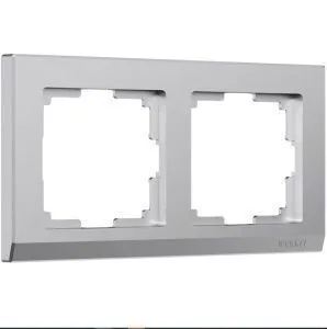 Рамка на 2 поста Stark (серебряный матовый),Werkel W0021865