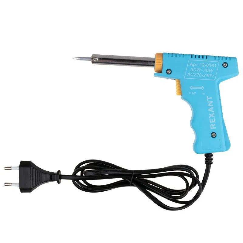 Набор для пайки №5 (паяльник импульсный 30/70Вт, оловоотсос, подставка, припой) REXANT - Фото 2