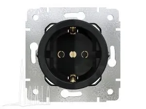 Розетка с ЗК, скрыт,установки, цвет - чёрный Лахта/Лахта СенатЪ GE35301-05