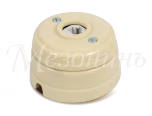 Розетка ретро фарфоровая компьютерная (в комплекте с подъемной рамкой, D70x45), цвет - слоновая кост GE70341-02