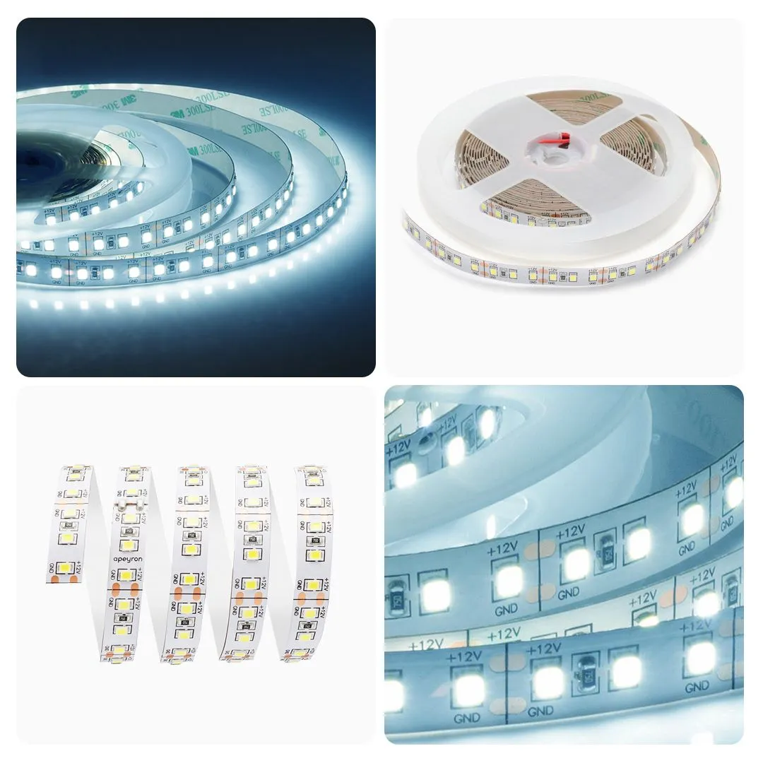 Светодиодная лента 12В, СТ, 14,4Вт/м, smd2835, 120д/м, IP20, 1400Лм/м, ширина подложки 10мм, 5м,  х/б - Фото 8