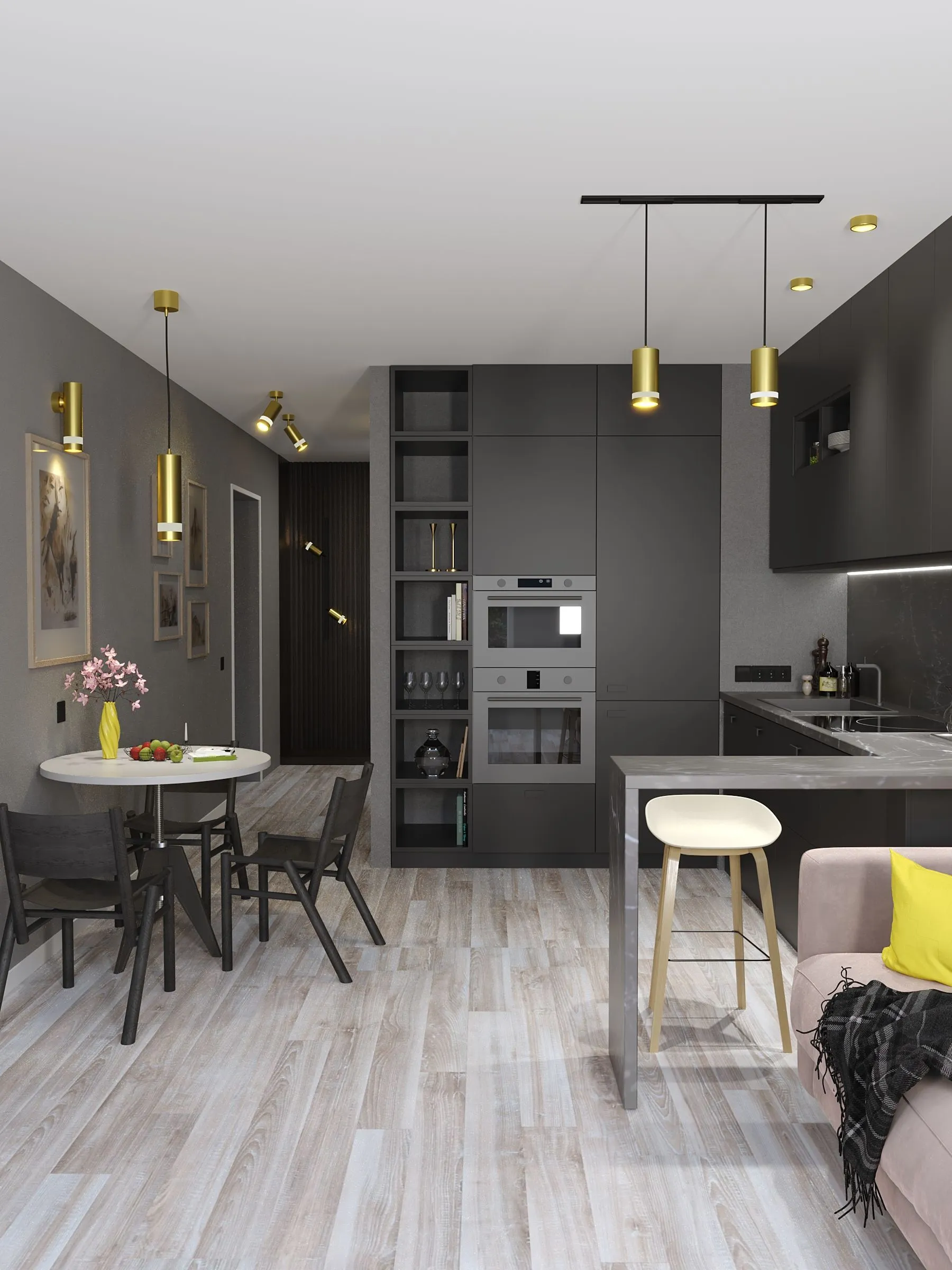 LIGHTING Светильник 4006 накладной настено-потолочный под лампу GU10 золото IEK - Фото 3