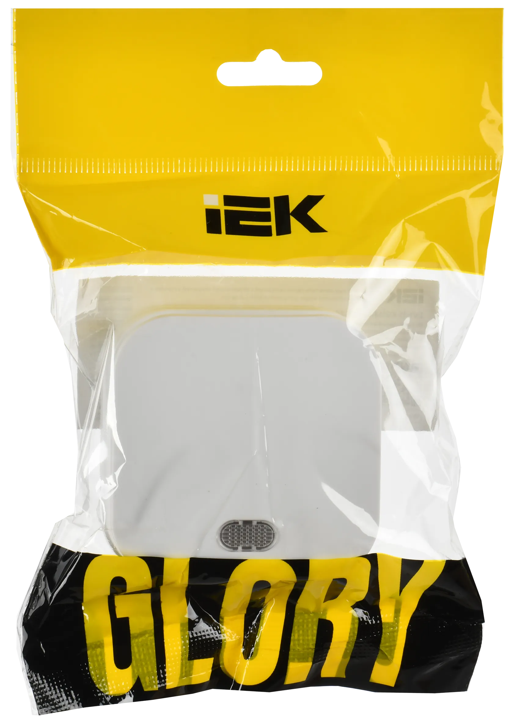 GLORY Выключатель 1-клавишный для открытой установки с индикацией 10А ВС20-1-1-ХБм белый матовый IEK - Фото 2