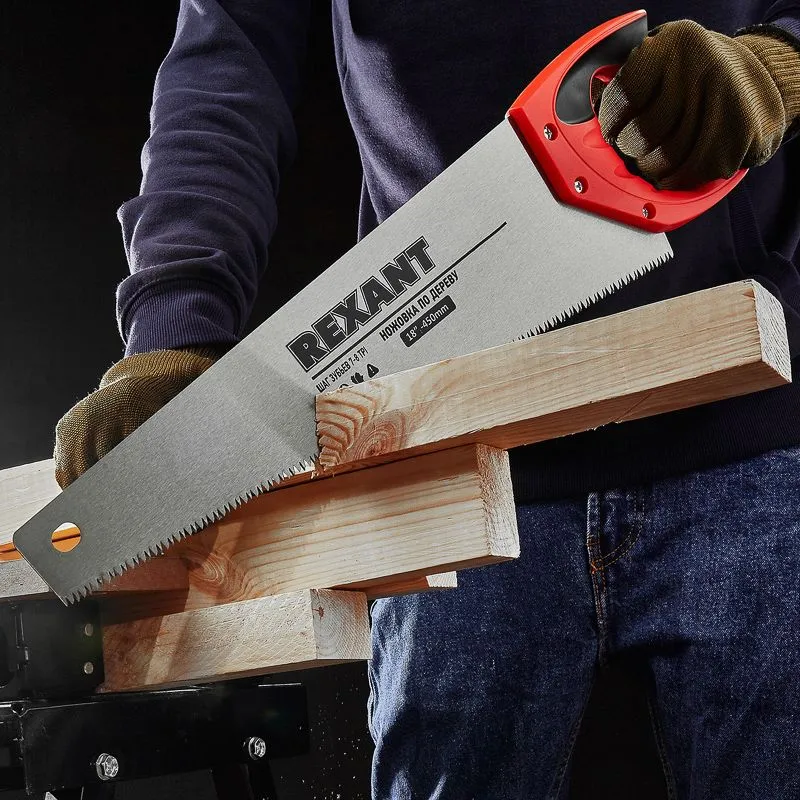 Ножовка по дереву Зубец 450мм, 7-8 TPI, каленый зуб 2D, двухкомпонентная рукоятка REXANT - Фото 2