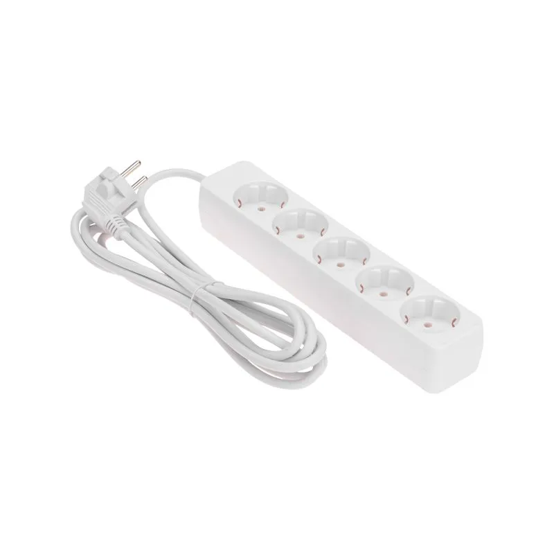 Удлинитель 5 гнезд, 3м, 3х0,75мм², с/з, белый PROconnect 13-4212