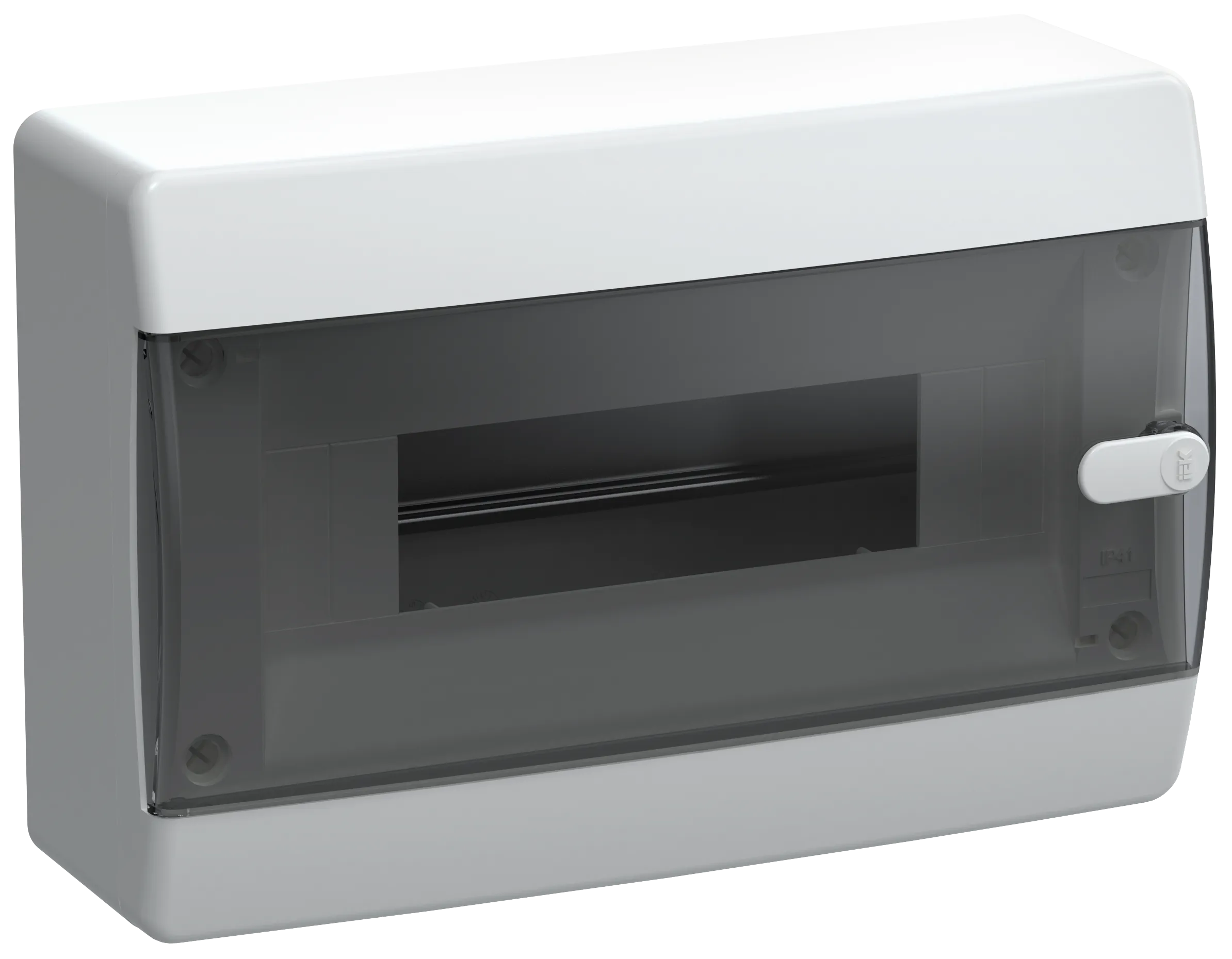 UNION Compact Корпус пластиковый БЕЛЫЙ ЩРН-П-12, IP41 черная прозрачная дверь IEK UIC-KP12-N-12-41-K01