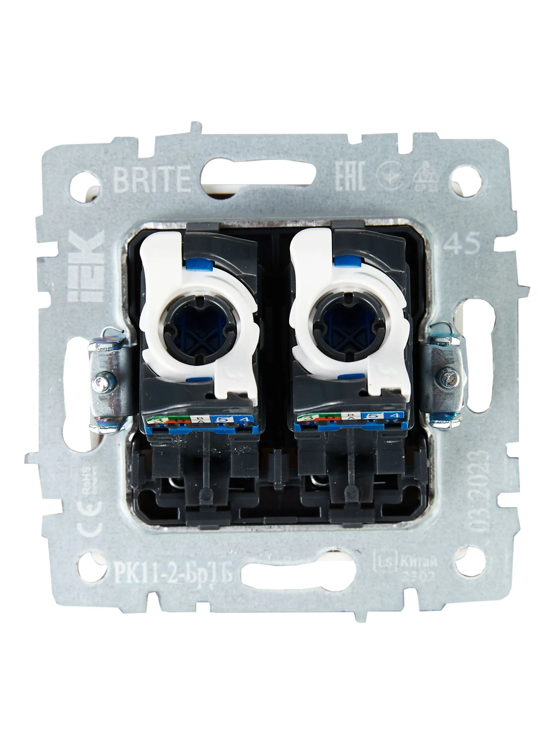 BRITE Розетка компьютерная двойная RJ45 кат.6 РК11-2-БрТБ темная бронза IEK - Фото 6