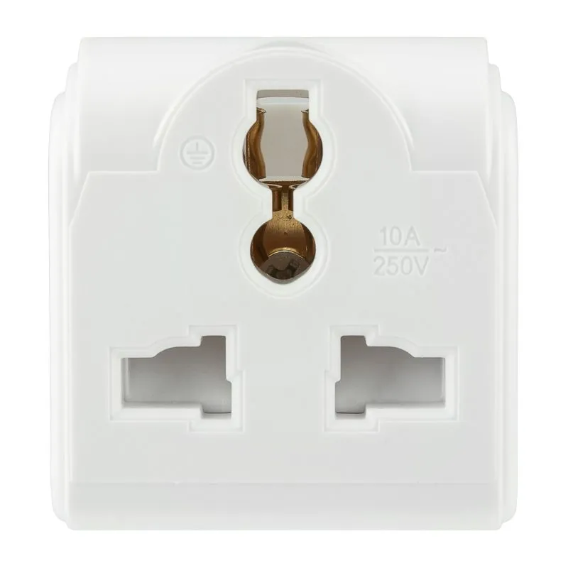 Адаптер сетевой (переходник) с универсальной на Евро вилку F/C2 «Квадрат» 10А б/з белый REXANT - Фото 4