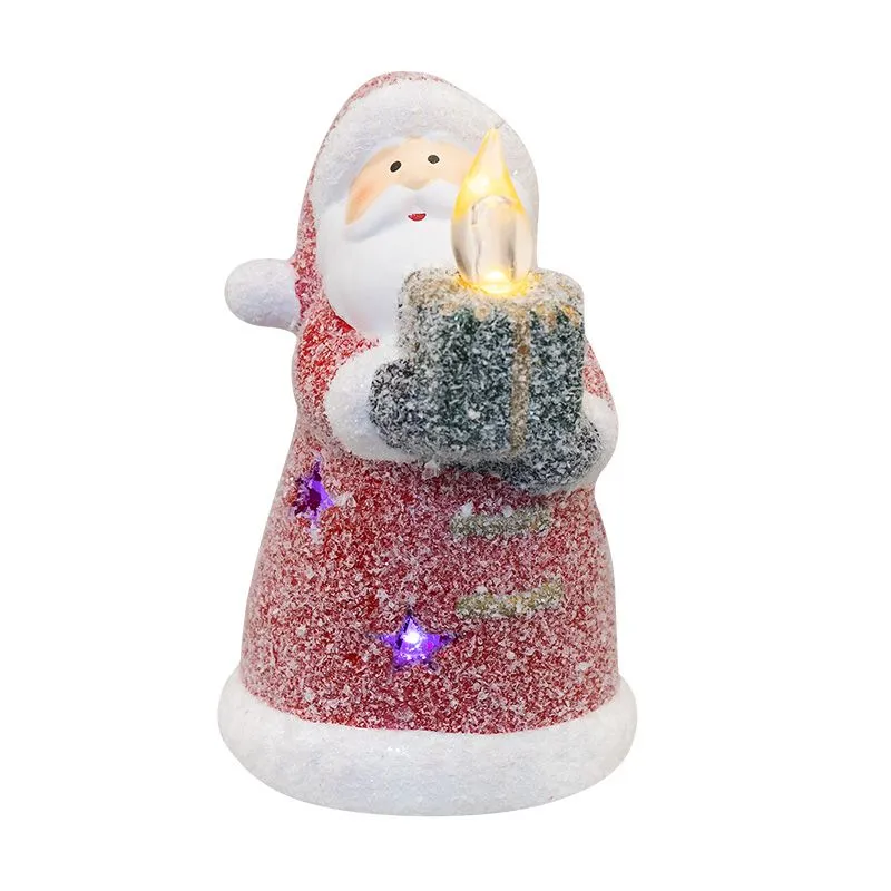 Керамическая фигурка Дед Мороз со свечкой 7х7х12 см - Фото 3