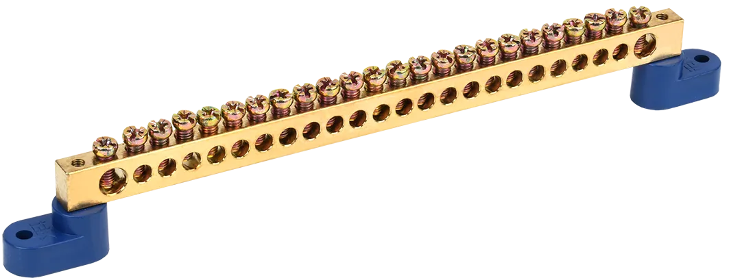 Шина N "ноль" на двух угловых изоляторах ШНИ-8х12-24-У2-С IEK