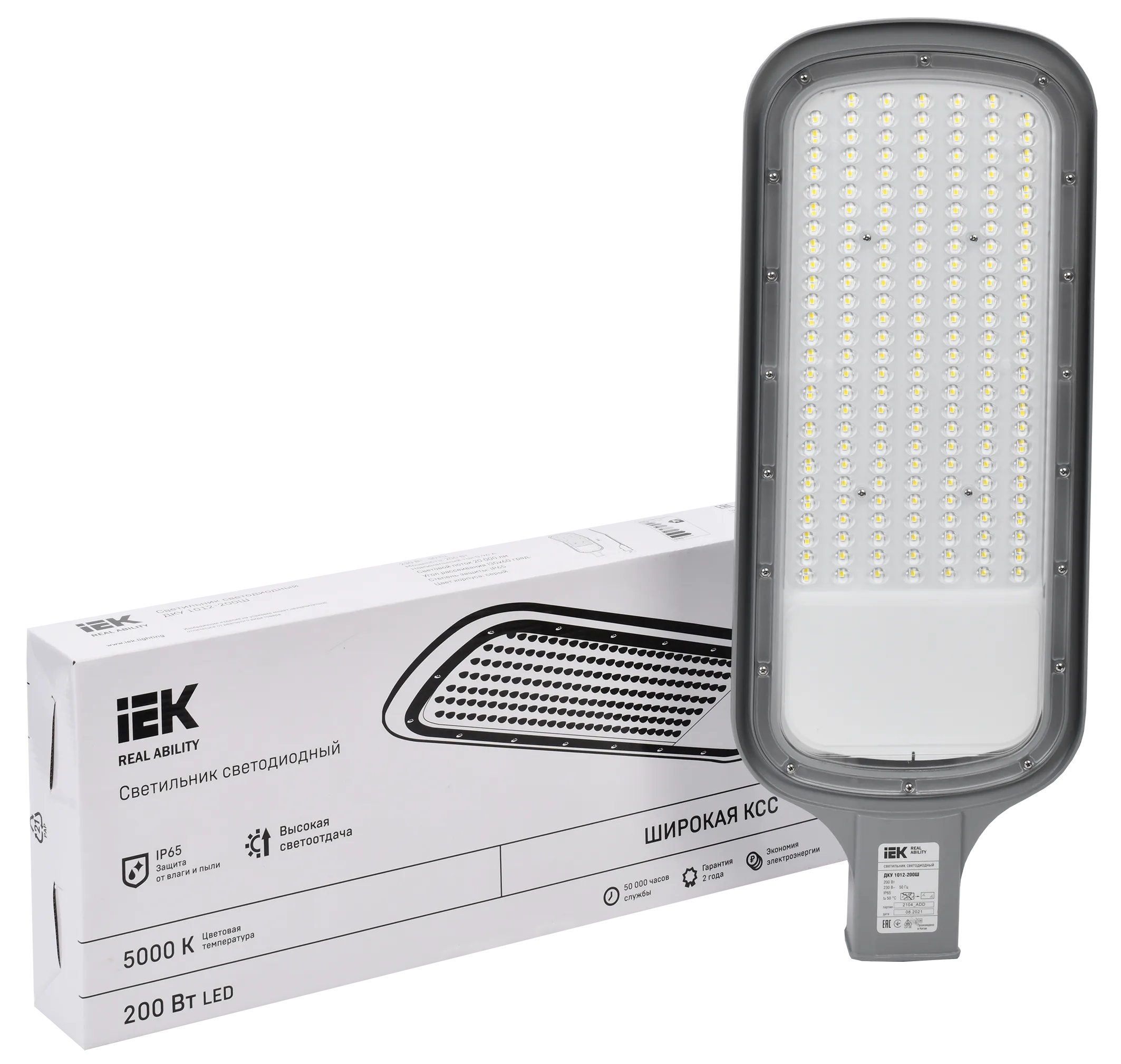 Светильник светодиодный консольный ДКУ 1012-200Ш 5000К IP65 серый IEK - Фото 3