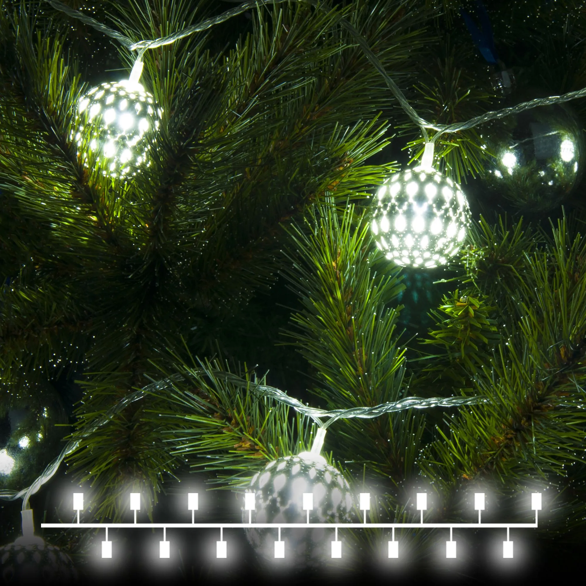 Гирлянда нить хром перламутровый с эффектом мерцания 2,8м IP20 400-003 Elektrostandard Eurosvet