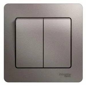 Выключатель 2-кл. СП Glossa 10А IP20 (сх. 5) 10AX в сборе платина SE GSL001252 454365