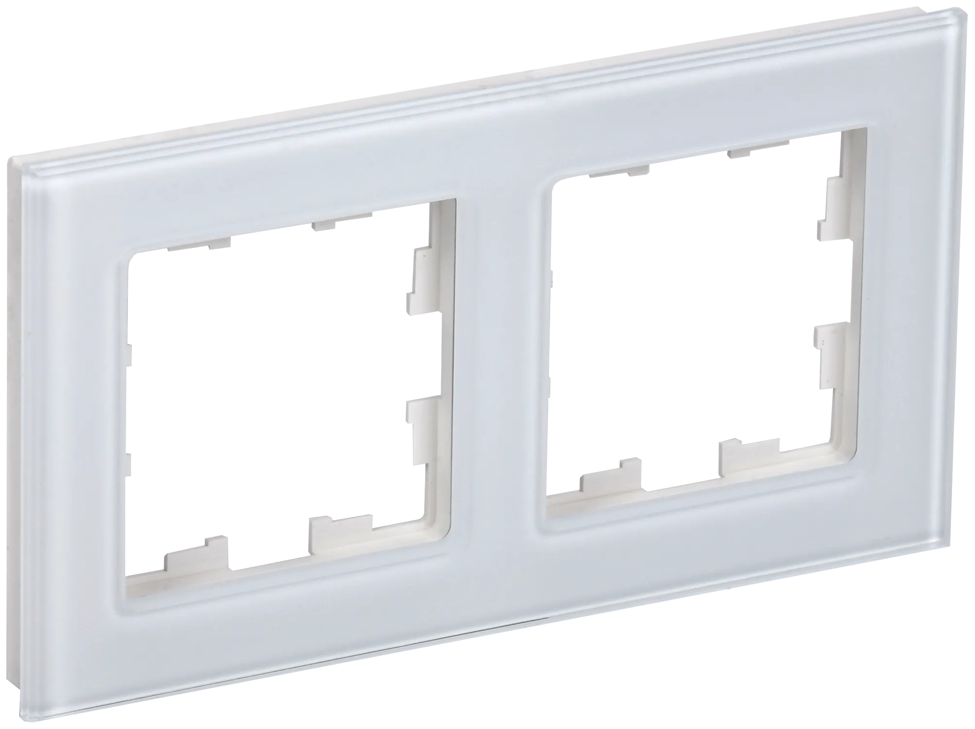 BRITE Рамка 2 -местная РУ-2-2-БрБ стекло белый IEK