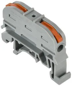 Строительно-монтажная клемма СМК 222-4111D проходная на DIN-рейку (4шт/упак) IEK UKZ20-4111D-004