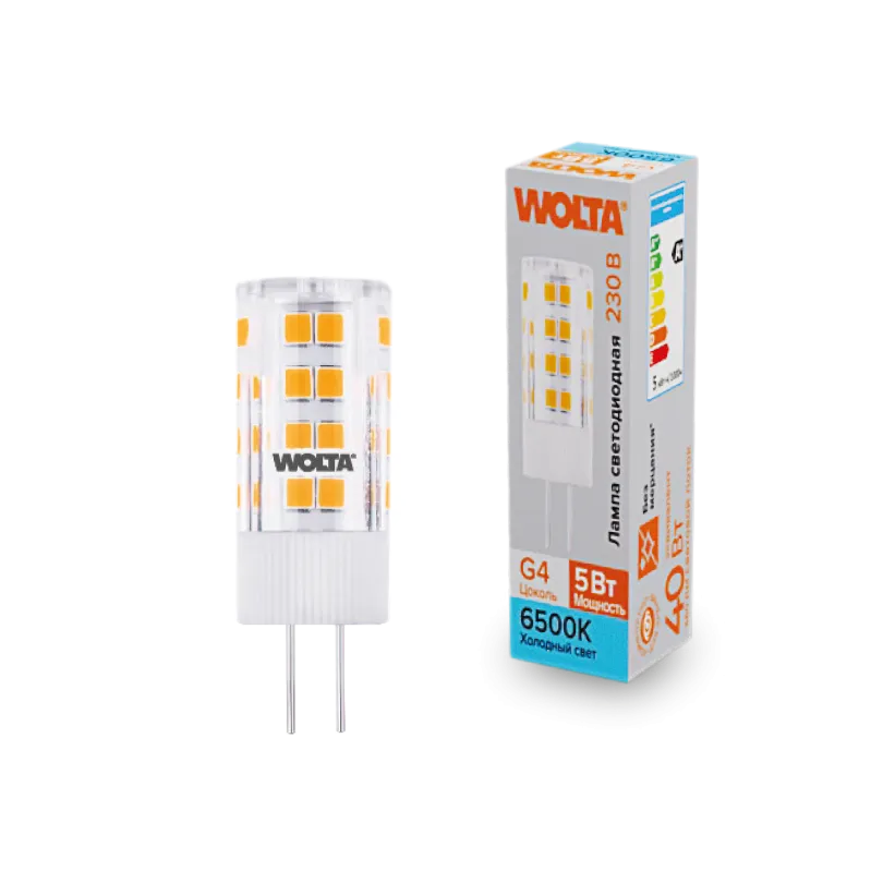 Светодиодная лампа WOLTA WSTD-JC-220V5W6KG4-C 5Вт 6500K G4