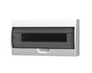 Корпус пластиковый БЕЛЫЙ ЩРН-П-18, черная прозрачная дверь IP51, DEKRON DEK06103-0029-B
