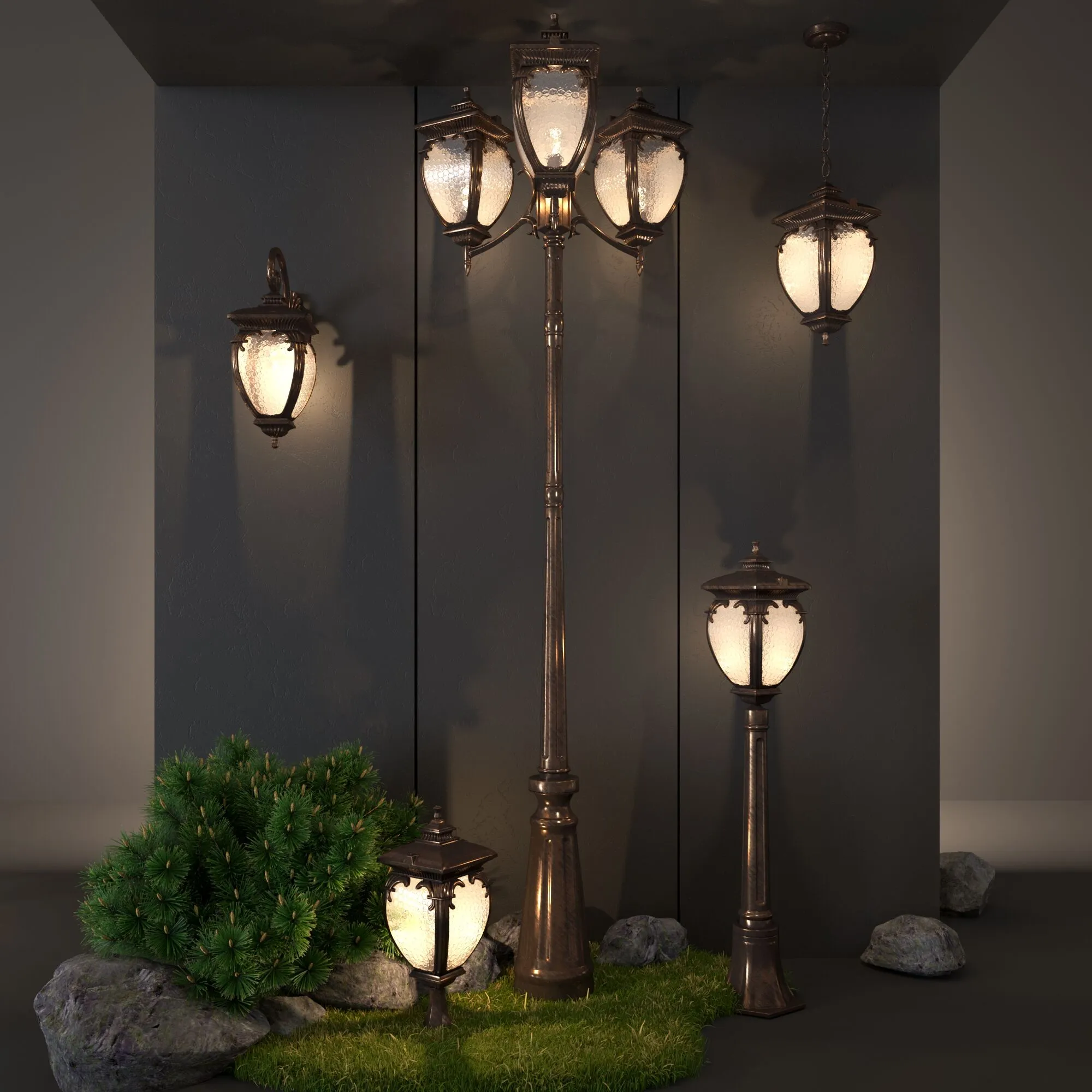 Светильник уличный на столбе IP44 Andromeda F черное золото GLYF-8024F Elektrostandard - Фото 4