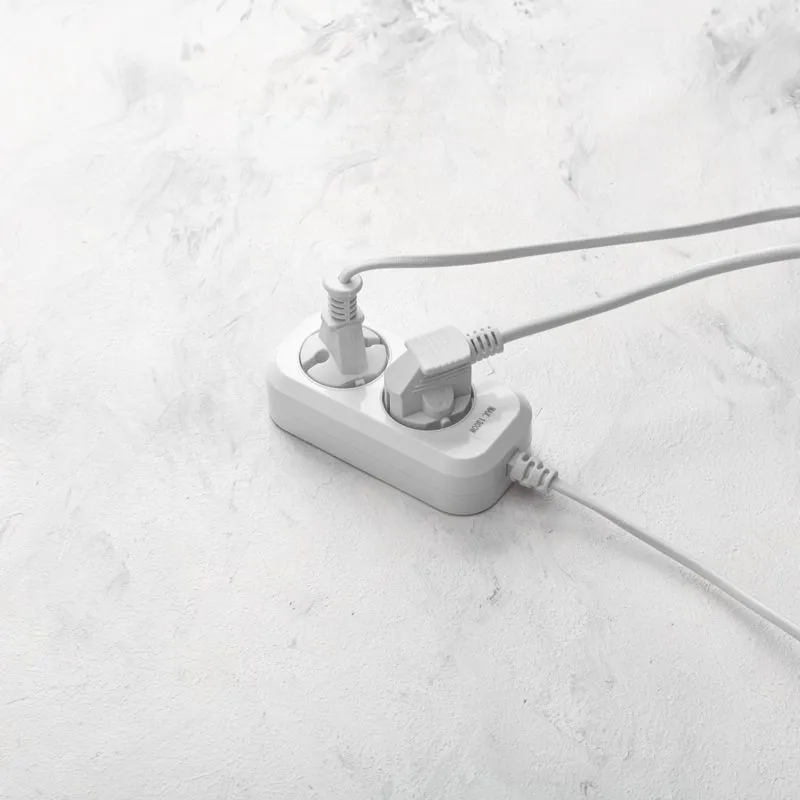 Удлинитель 2 гнезда, 3м, 2х0,75мм², б/з, белый PROconnect - Фото 4