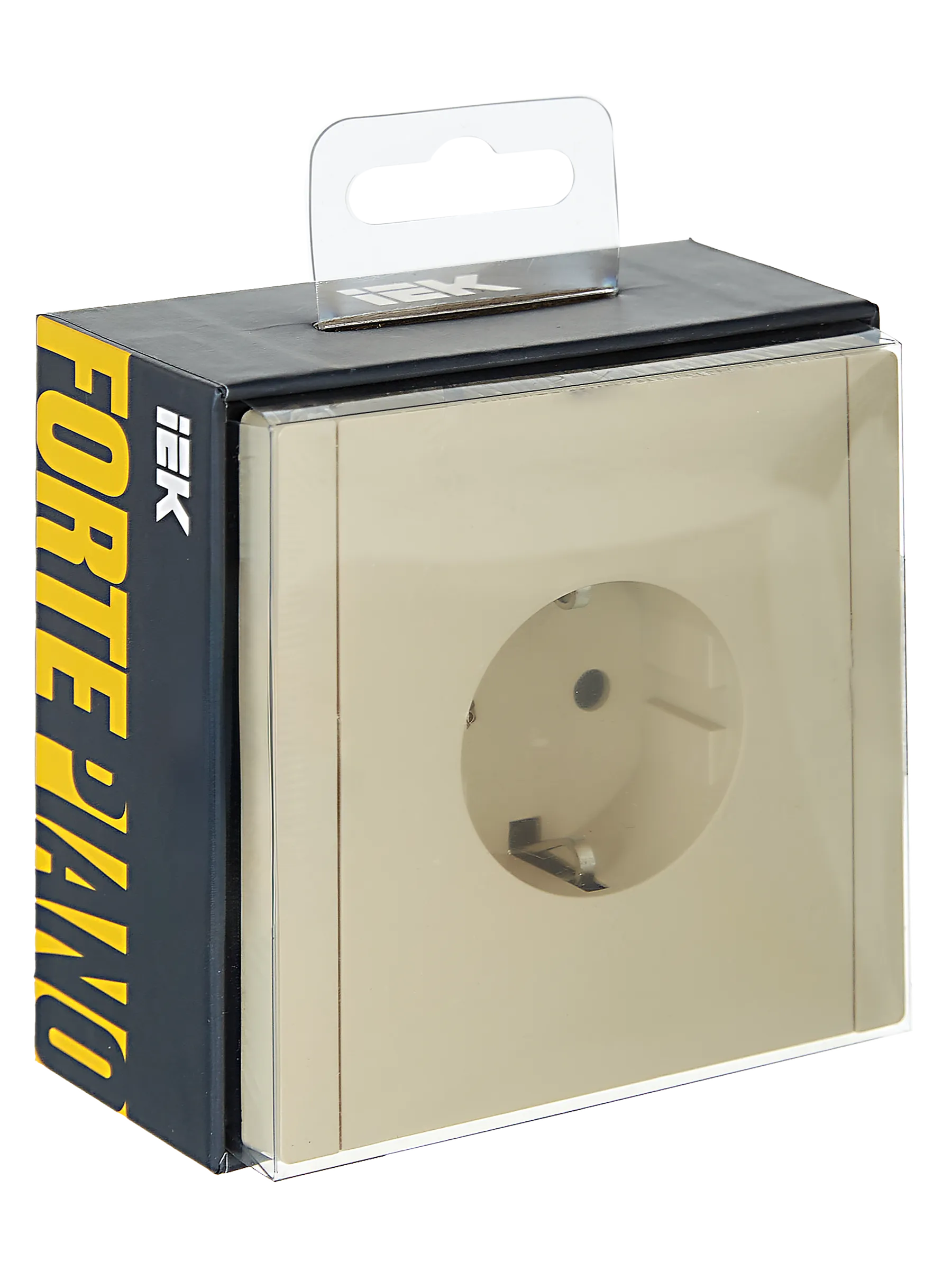 FORTE&PIANO Розетка 1-местная с заземлением с защитными шторками винтовое крепление 16А FP415 ваниль IEK - Фото 2