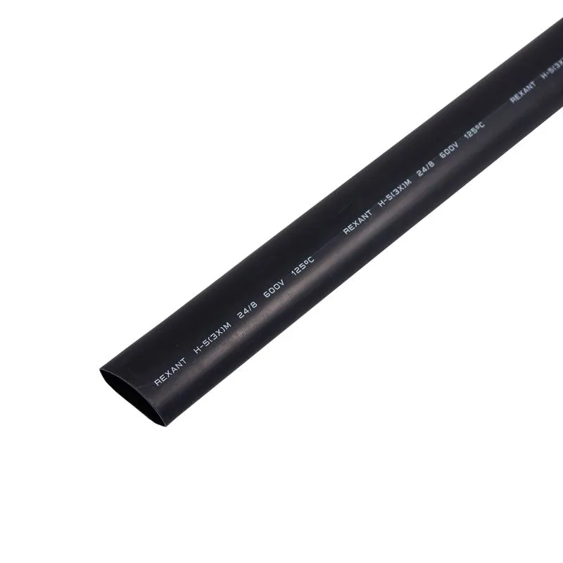 Трубка термоусаживаемая СТТК (3:1) двустенная клеевая 24,0/8,0мм, черная, упаковка 5 шт. по 1м REXANT