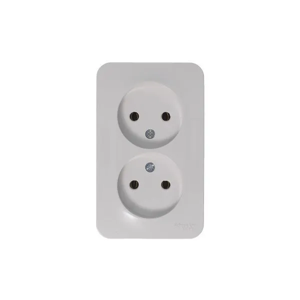 Розетка 2-м ОП Blanca 16А IP20 250В без заземл. без защ. шторок с изолир. пластиной бел. SE BLNRA000211 - Фото 3