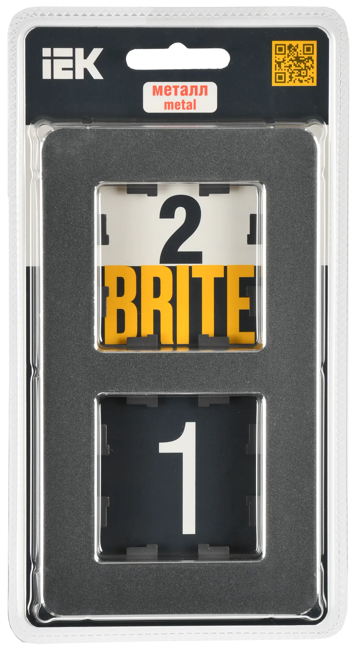 BRITE Рамка 2-местная РУ-2-1-Бр металл титан RE IEK - Фото 2