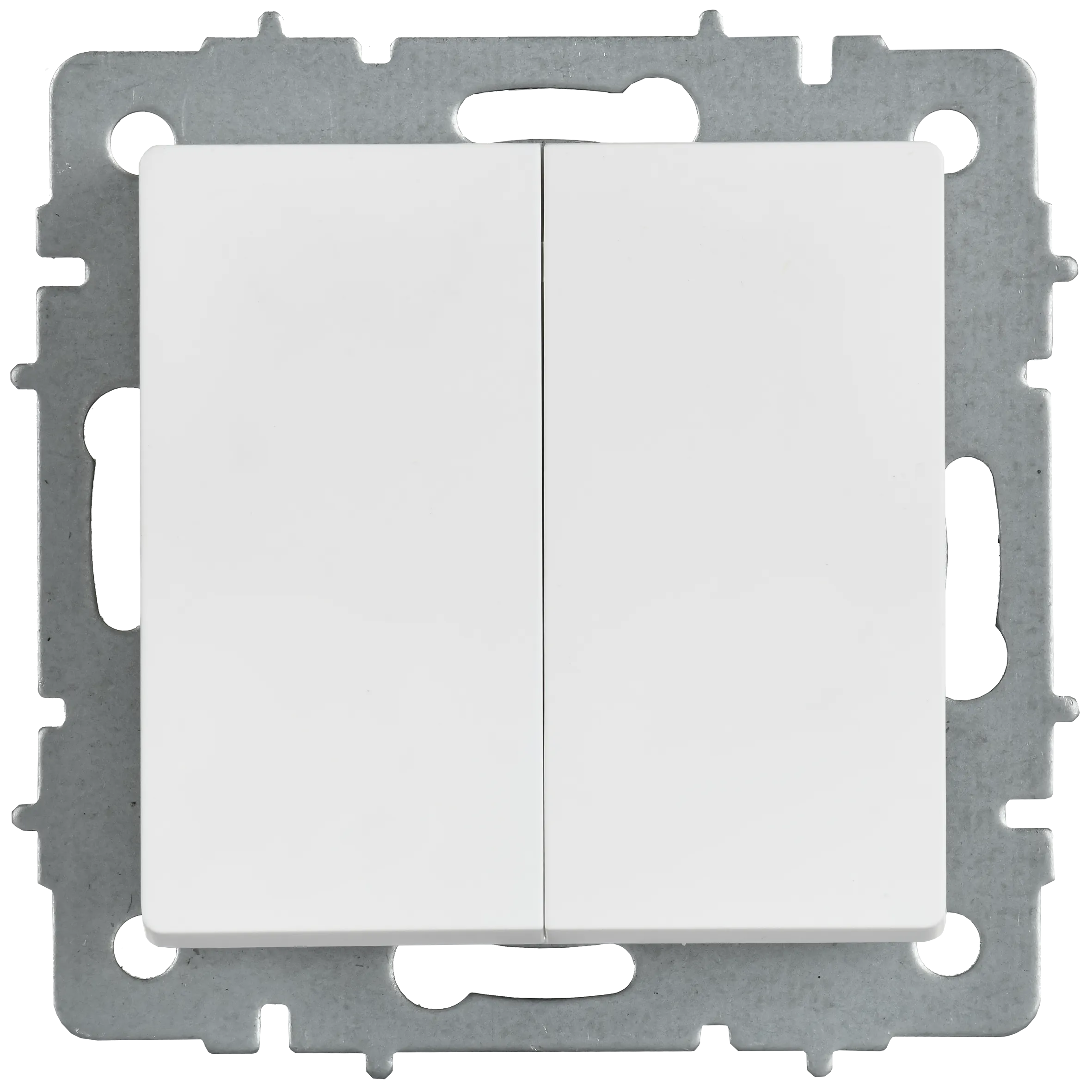 BRITE Выключатель 2-клавишный 10А ВС10-2-0-БрАБ арктический белый IEK - Фото 4