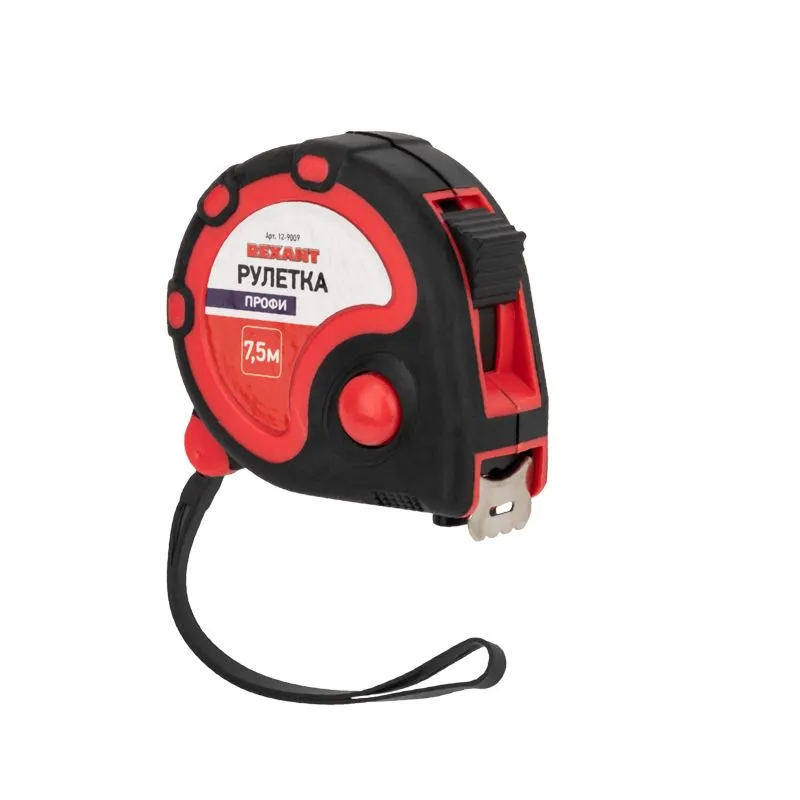 Рулетка измерительная Профи прорезиненный корпус, 7,5м х 25мм REXANT 12-9009