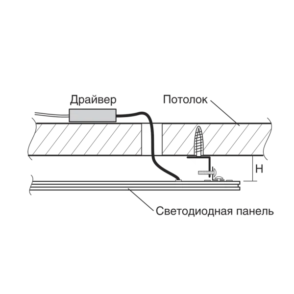 Подвес A03 для PPL-600  4*16mm (крепёж потолочный короткий)