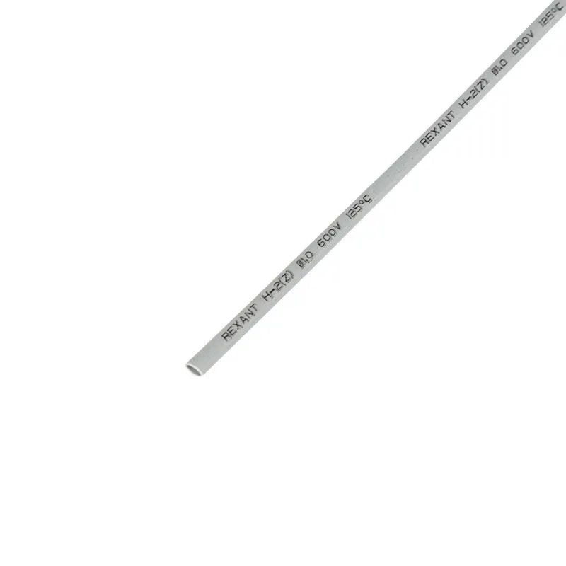 Трубка термоусаживаемая ТУТ нг 1,0/0,5мм, серая, упаковка 50 шт. по 1м REXANT