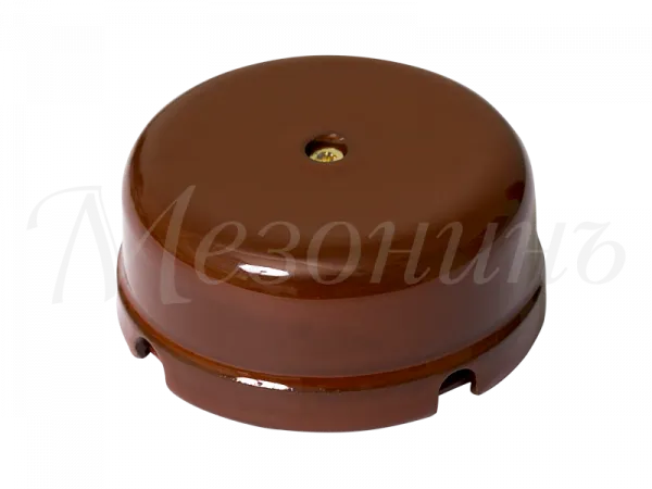 Коробка распределительная фарфоровая D80мм, высота 33мм, IP20, цвет - коричневый, ТМ "МЕЗОНИНЪ" GE70