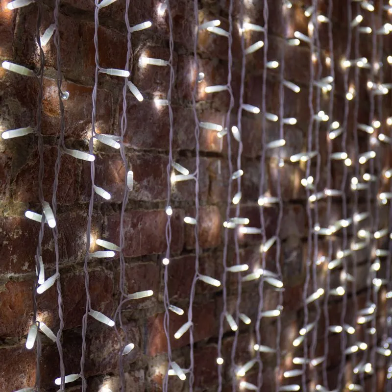 Гирлянда светодиодная Занавес 2х3м 600 LED БЕЛЫЙ белый ПВХ IP65 эффект мерцания 230В нужен блок 303-500-1 NEON-NIGHT 235-211