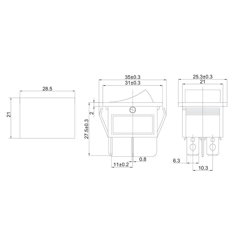 Выключатель клавишный 250V 16А (4с) ON-OFF синий с подсветкой (RWB-502, SC-767, IRS-201-1) REXANT - Фото 2