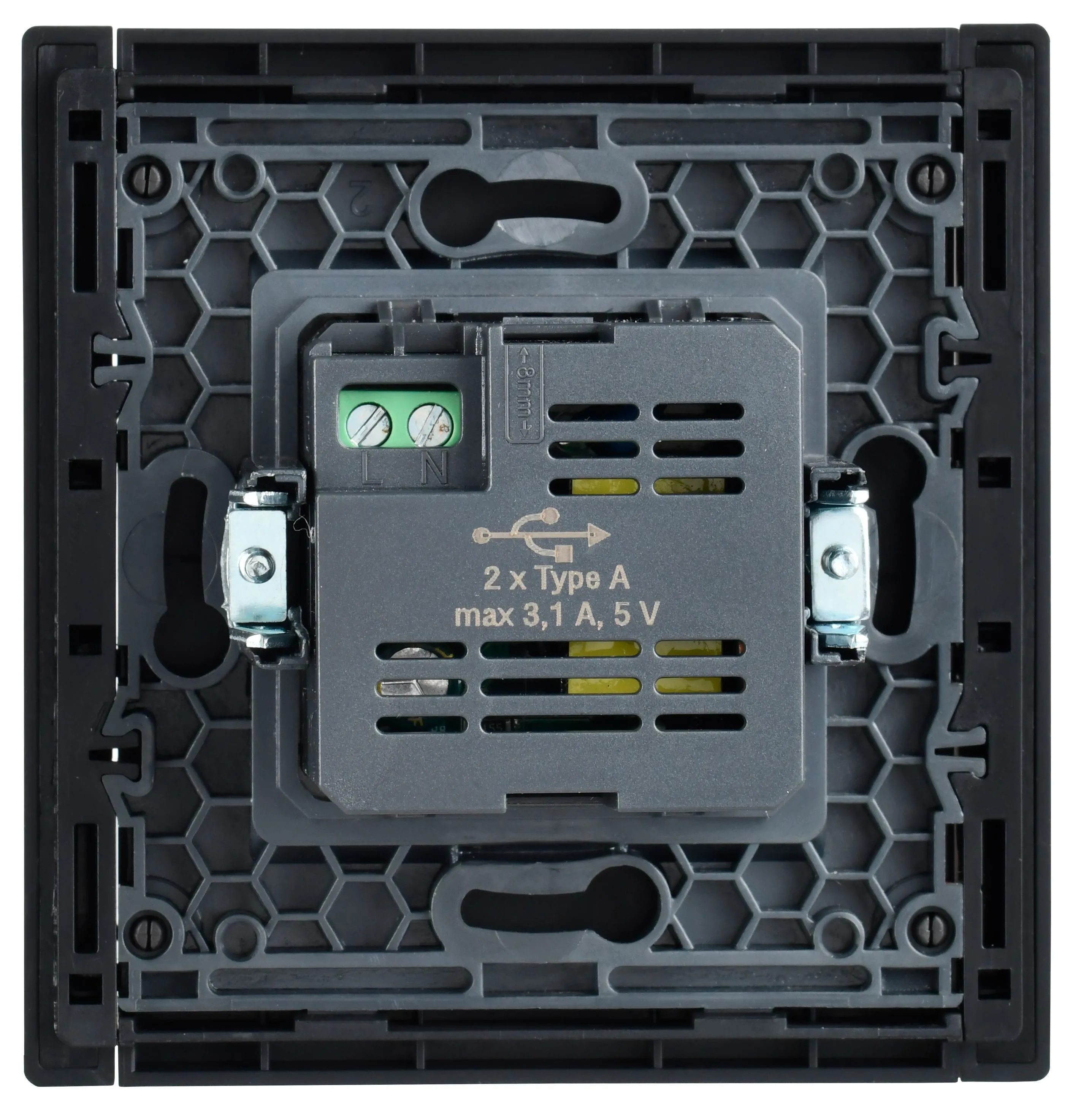 FORTE&PIANO Розетка USB A+A 3,1А FP549 сталь IEK для дома - Фото 3