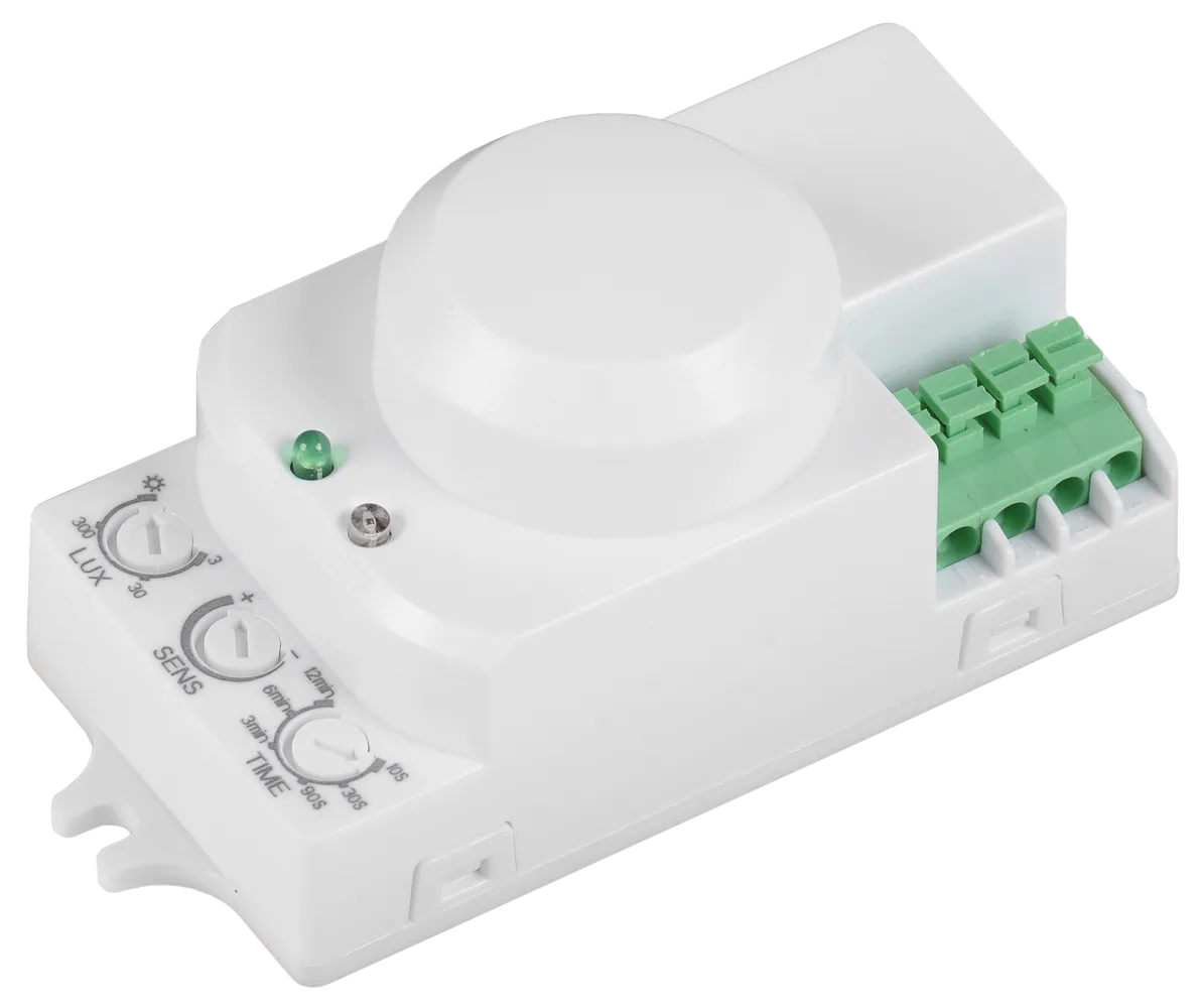 Датчик движения ДД-МВ201 1200Вт 360град 8м IP20 белый IEK