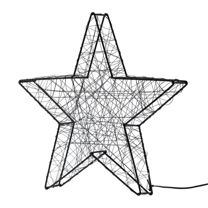 Металлическая 3D-фигура Звезда 35см, цвет свечения теплый белый, питание 3хAA (не в комплекте) NEON-NIGHT - Фото 2