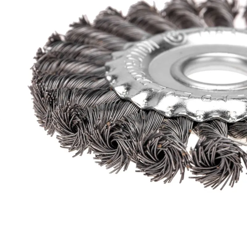 Щетка дисковая для УШМ, крученая стальная проволока, 125мм, отв. 22,23мм KRANZ - Фото 3