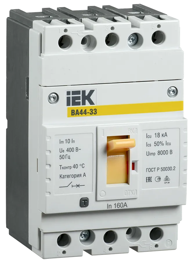 Выключатель автоматический ВА44-33 3Р 50А 15кА IEK SVA4410-3-0050