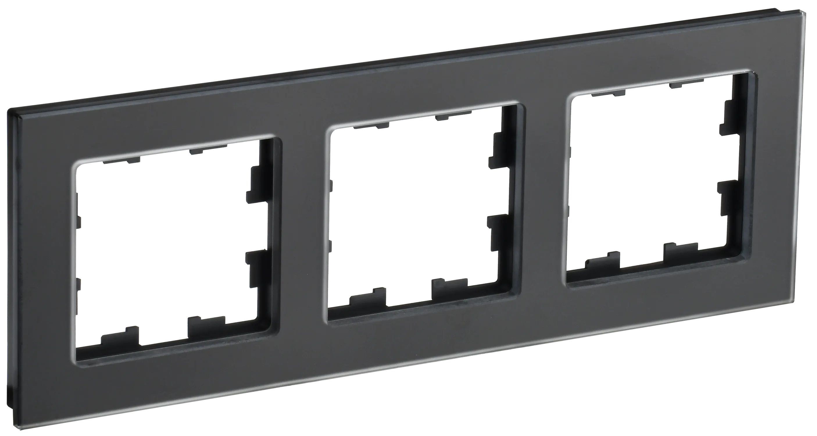BRITE Рамка 3-местная РУ-3-2-Бр стекло черный матовый IEK